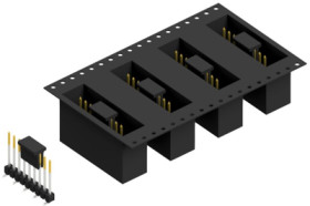 Pin header, 9 pole, pitch 2.54 mm, angled, black, SL10SMD1309SBTR