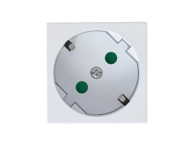 OSPEL45 Gniazdo pojedyncze z uziemieniem schuko z przesłonami torów prądowych biały ciepły GK-1SP/46 OSPEL