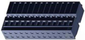 Socket, unequipped, 26 pole, straight, 2 rows, blue, 1393374-2