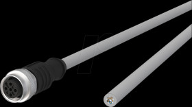142MJA20010 Sensor cables, M12, 5-pin, coupling &gt; open end, 1 m