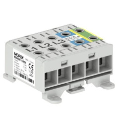 Złączka OTL16-5x szary,niebi,żół-ziel 5x1x Al/Cu 1,5-16mm² 1000V AC/1500V DC Zacisk uniwersalny, montaż DIN i podłoże MAA5016A11