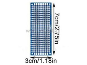 Płytka drukowana; dwustronna; 3x7cm; niebieska