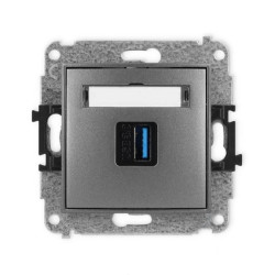 ICON Mechamizm gniazda pojedynczego USB A-A 3.0 grafitowy 11IGUSB-5