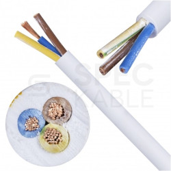 Kabel mieszkaniowy OMY / H03VV-F 3x1mm2 biały 300/300V giętki linka Mercor