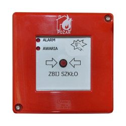 ROP-A bez młoteczka 2xLED czerwona migająca/czerwona, styki XY, W0-ROP-A D1/2K XY CB C/1 (AWARIA)