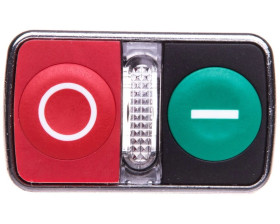 Napęd przycisku podwójny zielony/czerwony /O-I/ z podświetleniem z samopowrotem ZB4BW7L3741