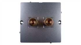 Simon Basic Gniazdo Głośnikowe Do Jednej Kolumny Stal Inox Bmgl2.02/21