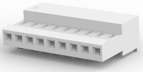 Socket housing, 9 pole, pitch 2.54 mm, angled, white, 3-640441-9