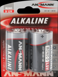 1514-0000 Red, alkaline battery, D (Mono), 2 pcs.