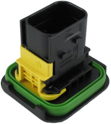 Plug, unequipped, 7 pole, straight, 2 rows, black, 1-1670214-1