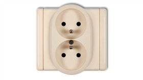 Flexi Gniazdo Podwójne Z/U Beżowy 1Fgp-2Zp