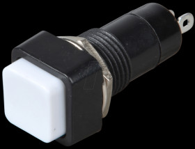 Pressure switch, 1 A/250 V, 1 x on, push button, white