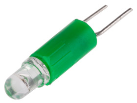Lampka kontrolna Zielony 24V ac/dc Dwa styki LED średnica 4.25mm długość 17mm