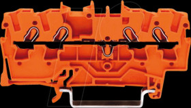 2002-1402 4-conductor feed-through terminal, 24 A 0.25 - 2.5 mm² orange
