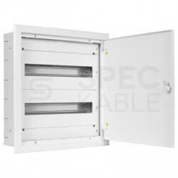 Rozdzielnica podtynkowa metalowa 2x18 modułów IP30 (400V AC) 435x415x130mm drzwi pełne NEKU