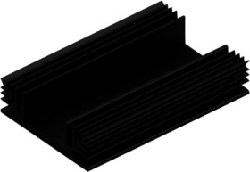 Extruded heatsink, (L x W x H) 100 x 65 x 20 mm, 3.5 to 2 K/W, black anodized, 10020621