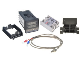 Regulator temperatury Sterownik REX C100 + SSR 10DA + termopara K + radiator aluminiowy