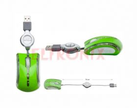 MYSZKA ESPERANZA MINI ZE ZWIJACZEM USB ZIELONA LXEM101