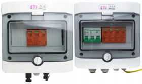 Rozdzielnica PV 1000V DC/AC 1 string B20 fotowoltaika Rozdzielnice wyposażona ETI 1DC/AC/B20