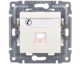 DANTE Gniazdo telefoniczne pojedyncze RJ11 krem 450363