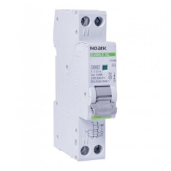 Wyłącznik różnicowo-nadprądowy RCBO 1-fazowy B16 (B 16A) + 30mA typ A 1-biegunowy 1P (230V AC) 1-modułowy NOARK