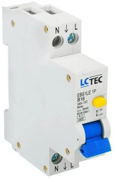 Wyłącznik różnicowoprądowy z członem nadprądowym 1P+N 1 mod.16A 30mA typ AC LC-Tec EBS1LE-30/16/AC LCTEC-EBS1LE-30/16/A