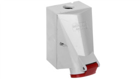 Gniazdo Naścienne 2-Częściowe 16A 4P 6H 400V Ip44 Zaciski Śrubowe Men1418