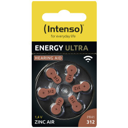 Intenso 7504436 Energy Ultra Hearing Aid Battery PR41-312 1.45V 6pieces