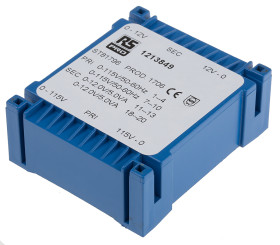 Transformator do druku 2 x 12V ac 115 → 230V ac 2 wyjścia Do montażu na płytce drukowanej 10VA