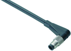 Sensor actuator cable, M5-cable plug, angled to open end, 3 pole, 5 m, PUR, black, 1 A, 79 3103 35 03