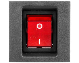 Simon Connect Płytka K45 z łącznikiem dwubiegunowym z podświetleniem czarny KL04/14