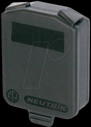 SCDX Hinged cover for D-type panel jacks, black