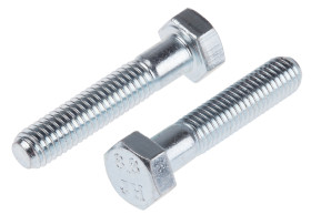 Śruba z łbem sześciokątnym gwint M5 25mm skok 0.80mm Stalowe Sześciokątny Powlekane jasnym cynkiem RS PRO