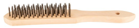 Szczotka druciana 4-rzędowa, drewniany uchwyt /6szt./