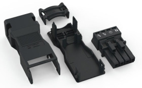 Socket, 4 pole, cable assembly, push-in, 0.25-1.5 mm², black, 890-104