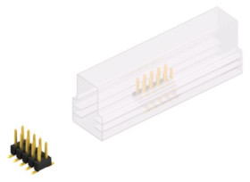 Pin header, 10 pole, pitch 2.54 mm, angled, black, 10049190