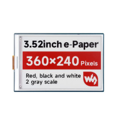 Moduł wyświetlacza e-Paper (B) 3.52″ E-Ink 360×240 z HAT do Raspberry Pi - Waveshare 28811
