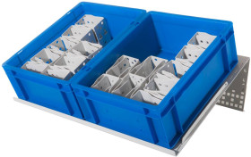 Manuflex ZB4795.7035 Konsole stojące pojemnika z redukcją czasu dostępu na małych elementy, szerokość x głębokość = 400