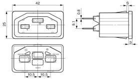 Schurter 3-104-045 Złącze męskie IEC, styki: 3, 400, 8.8 mA, 1 szt.