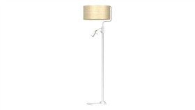 Lampa Podłogowa Marshall White / Rattan 1Xe27 + 1X Mini Gu10 Mlp7492 Milagro