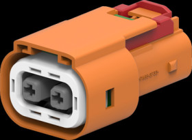 Plug, 2 pole, straight, 1 row, orange, 4-2103177-4