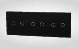 TouchMe Duży panel szklany, 3 x łącznik podwójny, czarny TM702702702B