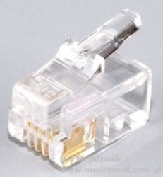 Wtyk telefoniczny RJ14 4 pozycyjny z 4 stykami