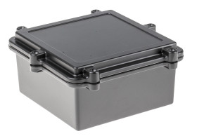 Obudowa Aluminium odlewane szerokość zew. 162 mm długość zew. 162 mm wys. zew. 80 mm RS PRO IP67 Czarny