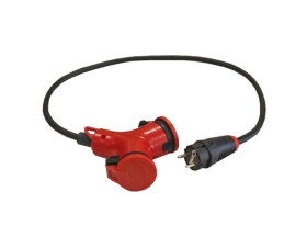 Przedłużacz budowlany jednofazowy elCORD 16A 230V IP44 1m H07RN-F 3G1,5 z wtyczką uni-schuko i podwójnym gniazdem 31125010