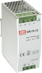 DR-75-12 zasilacz impulsowy na szynę DIN 12V / 6,3A / 76,8W