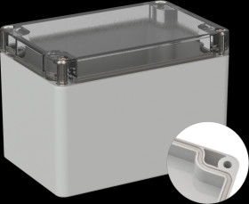 Industrial housing, 120 x 80 x 85 mm, IP65, light gray