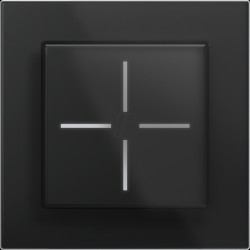 161170A0 + 162148A1 Set 1x glass push-button + frame, single, black