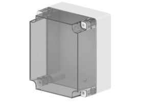 INDUSTRIAL Puszka hermetyczna n/t 270x220x168mm IP65 szara, pokrywa transparentna 2721-01