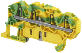 PI spring terminal block, push-in spring connection, 2.5 mm², 4 pole, 8 kV, yellow/green, 1SNK705152R0000